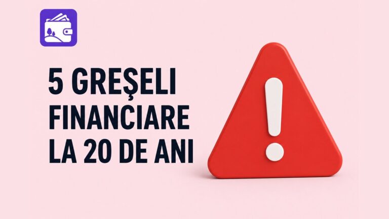 Semn de avertizare roșu cu exclamație, simbol pentru greșeli financiare la 20 de ani